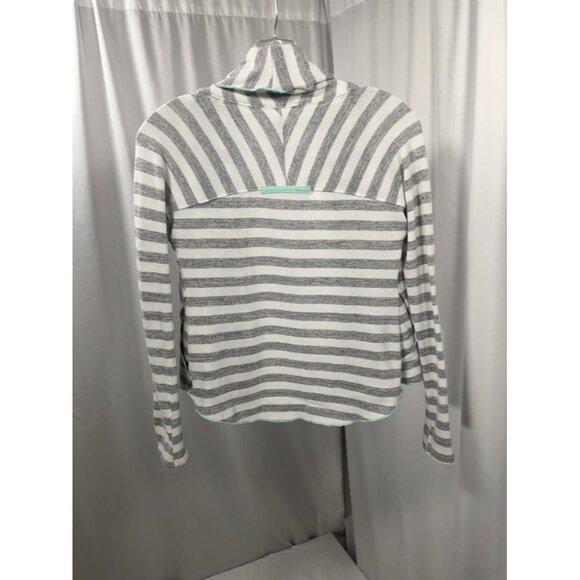 GIRLS Youth 90 Degree Girl Sz M 10 Gray Striped Open Sweatshirt Cardigan Top - Picture 2 of 9